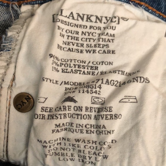 BLANK NYC Great Jones in Varsity Blue Snap Front Raw Frayed Hems Sz 27 - Picture 14 of 14